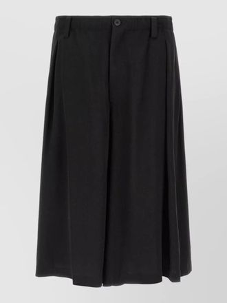 Yohji Yamamoto eight tuck trousers pleats buttons belt loops
