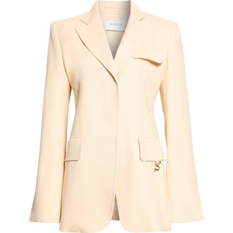Sportmax Gabardine Blazer in Vanilla at Nordstrom, Size 12