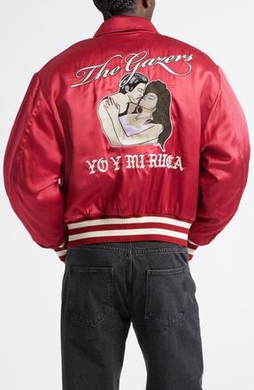 Second/Layer Aces Satin Club Jacket in Red at Nordstrom, Size 46