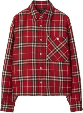 Burberry Geruite blouse - Rood