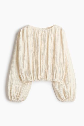 H&M Shirt mit Ballon&auml;rmeln - Cremefarben