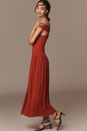Walter Baker Soraya Off-Shoulder Drop-Waist Dress