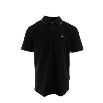 C.P. Company Stretch Piquet Short Sleeve Polo - male - C.P. Company - Polo Shirts - Black - 2XL - Tops