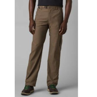 Prana Mens PrAna Stretch Zion II Pants Mud UPF 50+ Belted Waist Zip Fly DDR2259