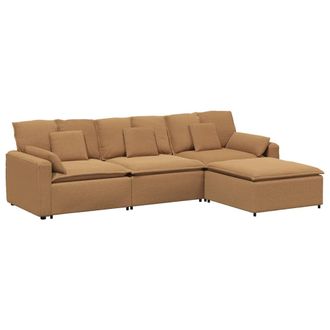 vidaXL Sof&aacute; Modular Con Reposapi&eacute;s Y Cojines, Color Beige Vidaxl