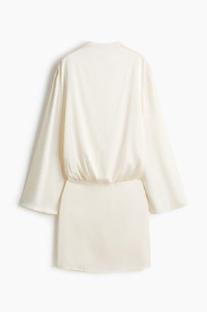 H&M Draped Satin Dress in Cream at Nordstrom, Size X-Small
