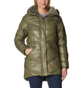 Columbia Womens Peak to Park II Mid Insulated Jacket, Stone Green Gunmetal, 2X