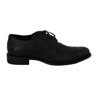 Dolce & Gabbana Blauwe Leren Wingtip Jurkschoenen - Heren - Nette schoenen - Blauw - 40 EU - Leer - Schoenen