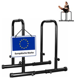 Relaxdays Relaxdays Barras Para Fondos, Altura Ajustable, Hasta 150 Kg, Agarres Antideslizantes, Calistenia, Acero, Negro