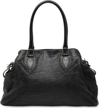 Fendi Pre-owned Handbags, female, Black, Size: ONE SIZE Pre-owned Structured Leather Tote Bag