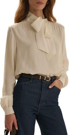 Favorite Daughter The Simone Tie Neck Top in Ivory at Nordstrom, Size X-Small
