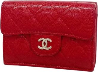 Chanel Pre-owned Wallets, female, Red, Size: ONE SIZE Pre-owned Vintage Leather Wallet