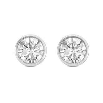 Diana M. Jewels 14KT WHITE GOLD LAB GROWN ROUND STUDS IN A BEZEL SETTING WEIGHING 3.00 CTS TW