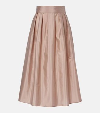 Max Mara Effetto pleated taffeta midi skirt