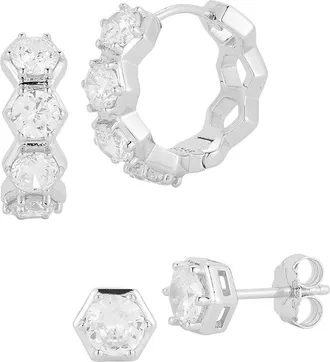 Glaze Jewelry Silver Cz Earrings