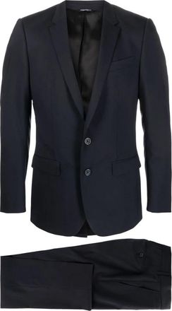 Dolce & Gabbana Blauwe tweedelige wollen jurk - Heren - Business pakken - Blauw - XL - Wol - Kostuums