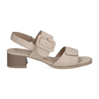 Caprice Beige Casual Platte Sandalen Vrouwen - Dames - Sandalen met hakken - Beige - 39 EU - Schoenen