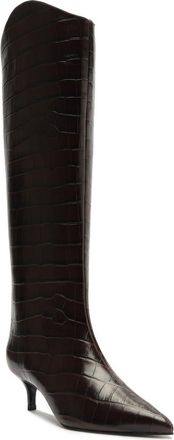 Schutz Maryana Lo Pointed Toe Knee High Boot in Dark Chocolate at Nordstrom, Size 6.5