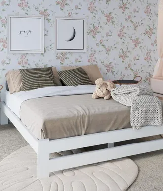 OEM Letto In Legno Bianco - 120x200 Arizona