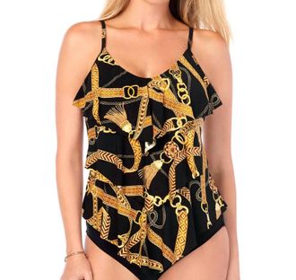 Magic Suit By Miraclesuit Rita Triple Tiered Tankini Top In Black