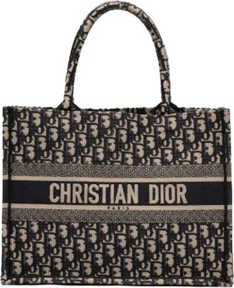 Dior Pre-owned Oblique Book Tote - Dames - Vintage Shopper - Blauw - ONE Size - Vintage