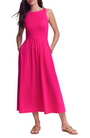 Boden Saoirse Sock Back Cotton Blend Dress in Bright Pink at Nordstrom, Size 12