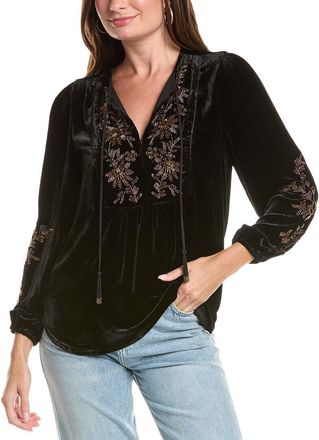 Johnny Was Velvet Prairie Silk-Blend Blouse