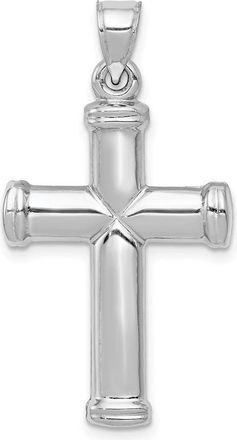 Diamond2Deal 14k White Gold Polished Cross Pendant