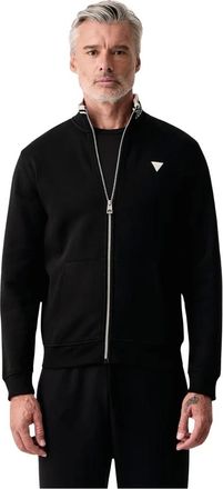 Guess Sweatshirt met rits - Heren - Sweatshirts & Hoodies - Zwart - Maat: M Katoen