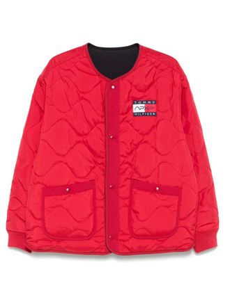 Tommy Hilfiger x Mercedes logo-patch bomber jacket - Red