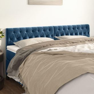 vidaXL Cabeceros 2 Unidades De Terciopelo Azul Oscuro 100x7x78/88 Cm Vidaxl