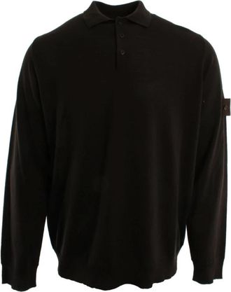 Stone Island Ghost Polo Trui - Heren - Ronde hals truien - Bruin - XL - Wol - Truien & Vesten