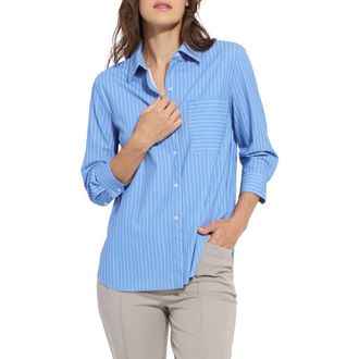 Lyss&eacute; Schiffer Stripe Button-Up Shirt in Fresh Chic Stripe at Nordstrom, Size X-Small