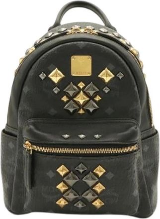 MCM Pre-owned Visetos Coated Canvas Rugzak - Dames - Vintage Rugzakken - Zwart - ONE Size - Leer - Vintage