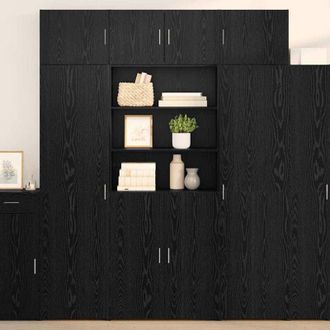 vidaXL vidaXL Armadio Rovere Nero 80 x 42,5 x 225 cm Legno multistrato