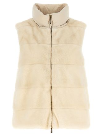 Moorer Wool-Shearling 2-in-1 Down Jacket - White