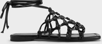 Charles & Keith Woven Tie-Around Net Sandals