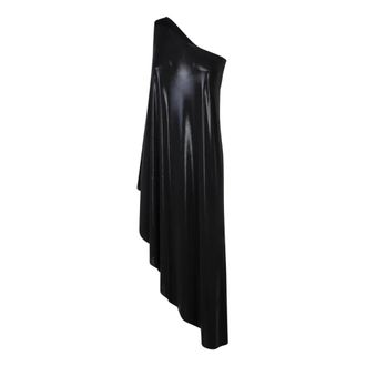 Norma Kamali One Shoulder Zwarte Top - Dames - Feestkleedjes - Zwart - S - Polyester - Kleedjes