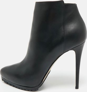 Le Silla Black Leather Ankle Length Boots