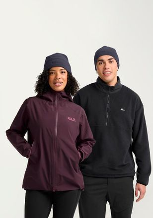 Jack Wolfskin Beanie JACK WOLFSKIN REAL STUFF BEANIE, Damen, Gr. onesize, grau (graphite), Obermaterial: 100% Polyester, M&uuml;tzen Beanie