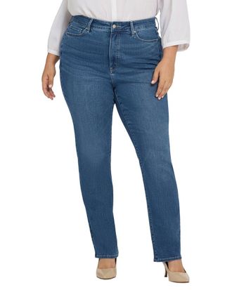NYDJ Nydj Plus Marilyn High-Rise Lake Notre-Dame Straight Leg Jean