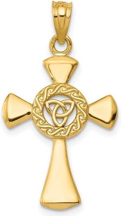 Diamond2Deal 14k Yellow Gold Celtic Cross Pendant