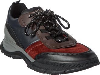 Brioni Crossing Leather & Suede Low-Top Sneaker