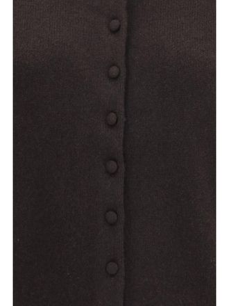 Lisa Yang Womens Cashmere Cardigan Denie Dark Oak (capra Hircus) Sweater