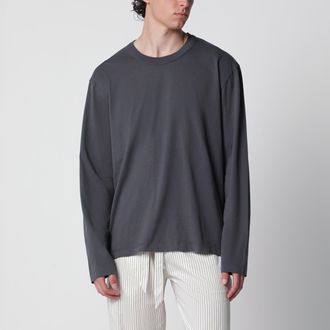 Tekla Black washed long-sleeve T-shirt