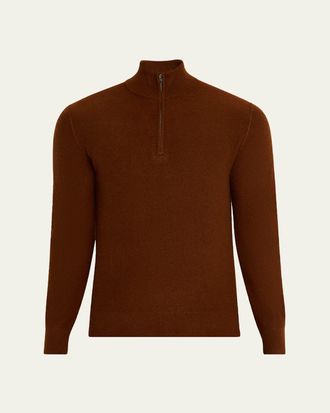 Vince Mens Plush Cashmere Quarter-Zip Sweater