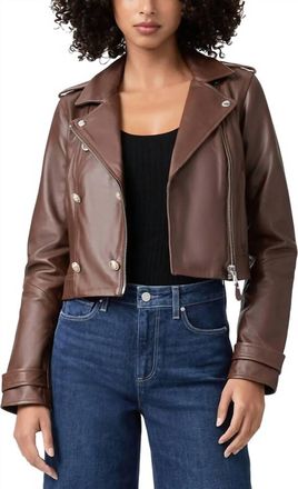 Paige Karyna Leather Jacket In Chestnut