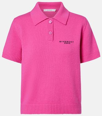 Givenchy Cropped wool and cashmere polo shirt