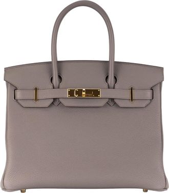 Herm&egrave;s Herm&egrave;s Birkin 30cm Togo Etain with Gold Hardware