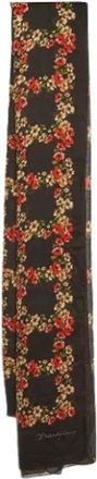 Dolce & Gabbana Pre-owned Scarves, female, Multicolor, Size: ONE SIZE Pre-owned Poppy Print Silk Scarf